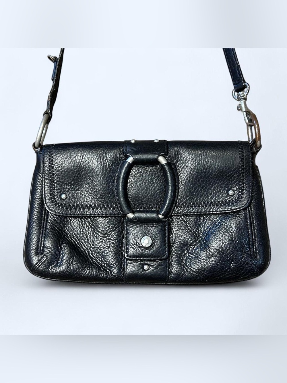 Goth Black Leather Crossbody Bag by Sigrid Olsen!